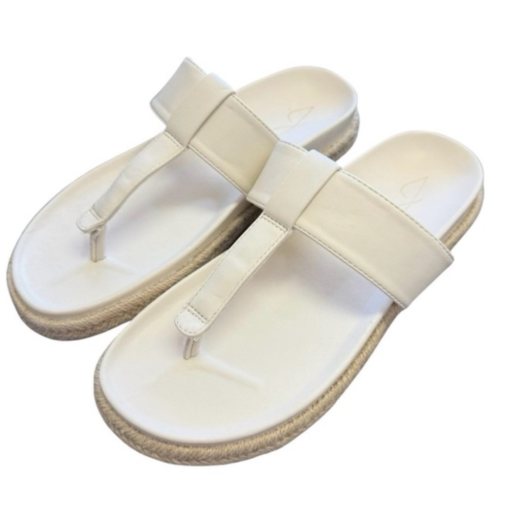 Joie Nacho Sandal Women's Size 9,5 Thong Slide Espadrille White Vegan Casual